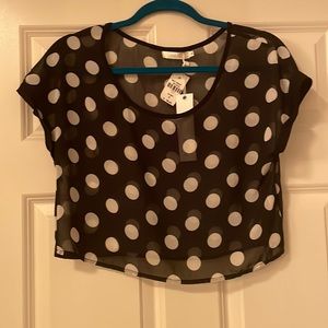 New, size small, Millau polka dot crop top